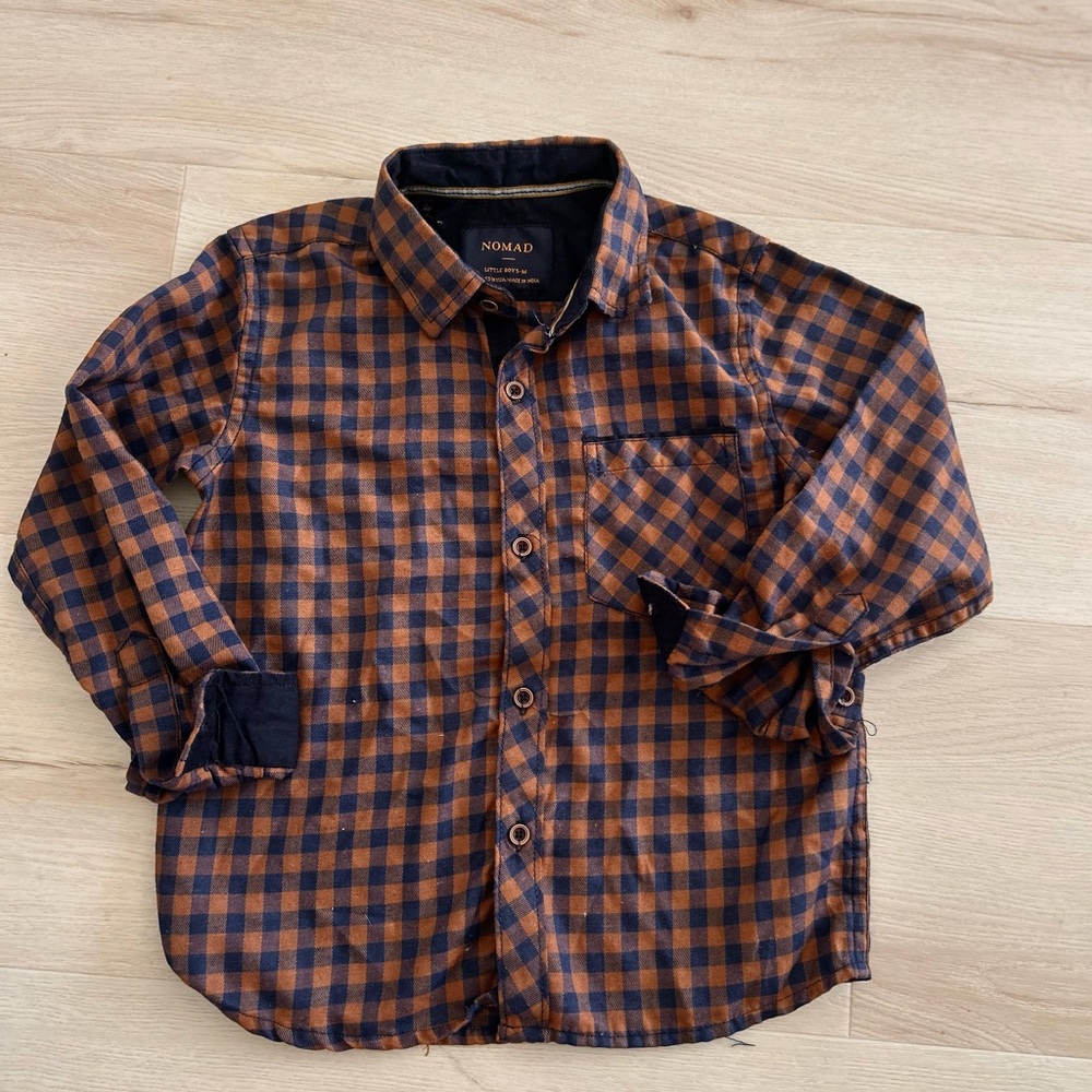 Nomad Navy Plaid Shirt Size 5